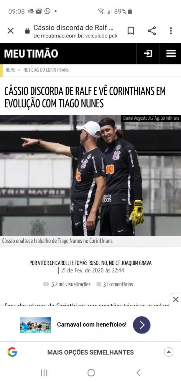 Ralf desaprova Thiago Nunes!