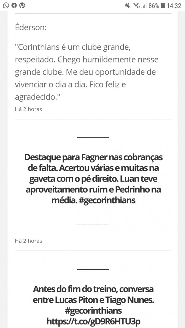 Fagner treinando faltas