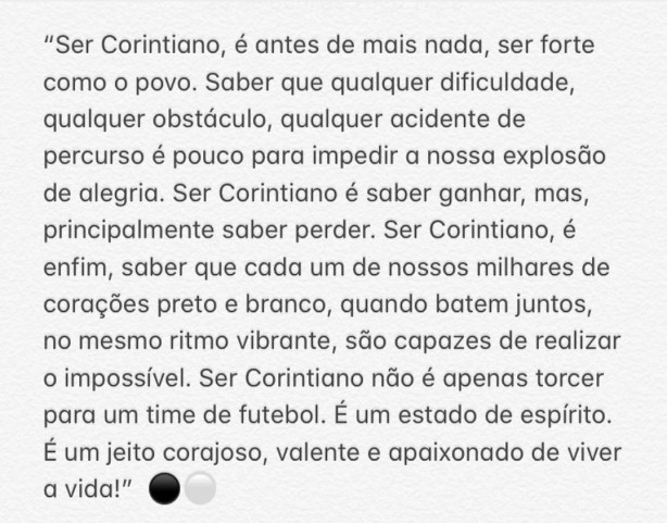 Ser Corinthiano!
