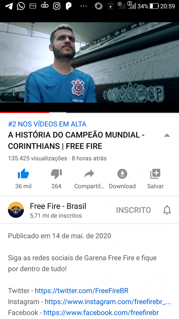 Corinthians Free Fire em alta