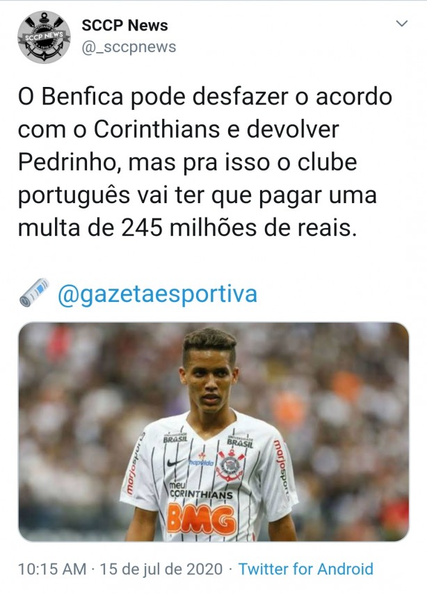 Devolve o Pedrinho Benfica kkk