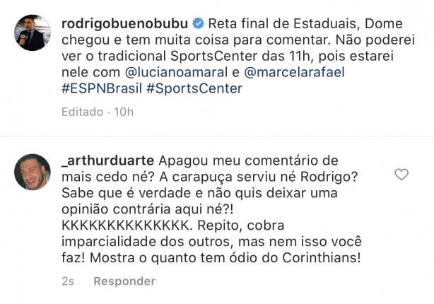 Comentarista Rodrigo Bueno