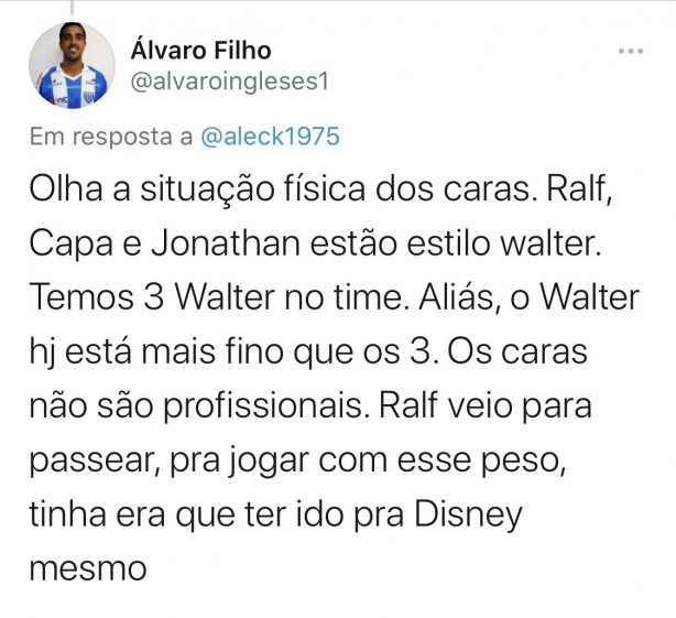 Ainda falam de Ralf aqui kkk