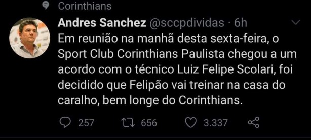 Corinthians chega a acordo com Felipo