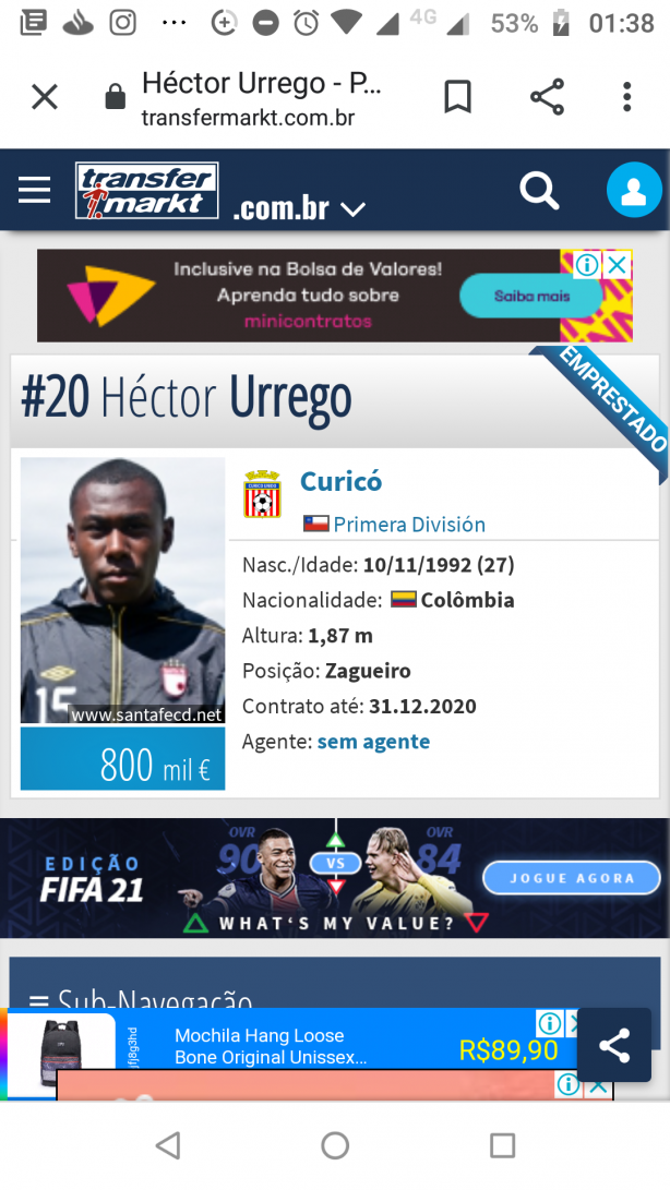 Sugest�o para a Zaga