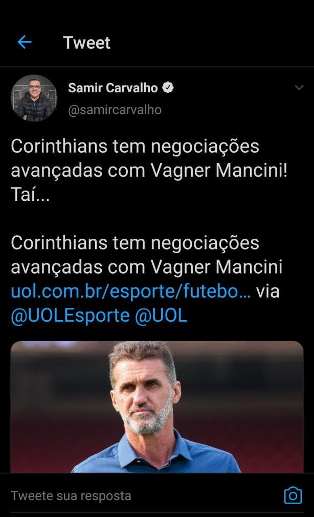 Segundo Samir Carvalho, Vagner Mancini vem ai!