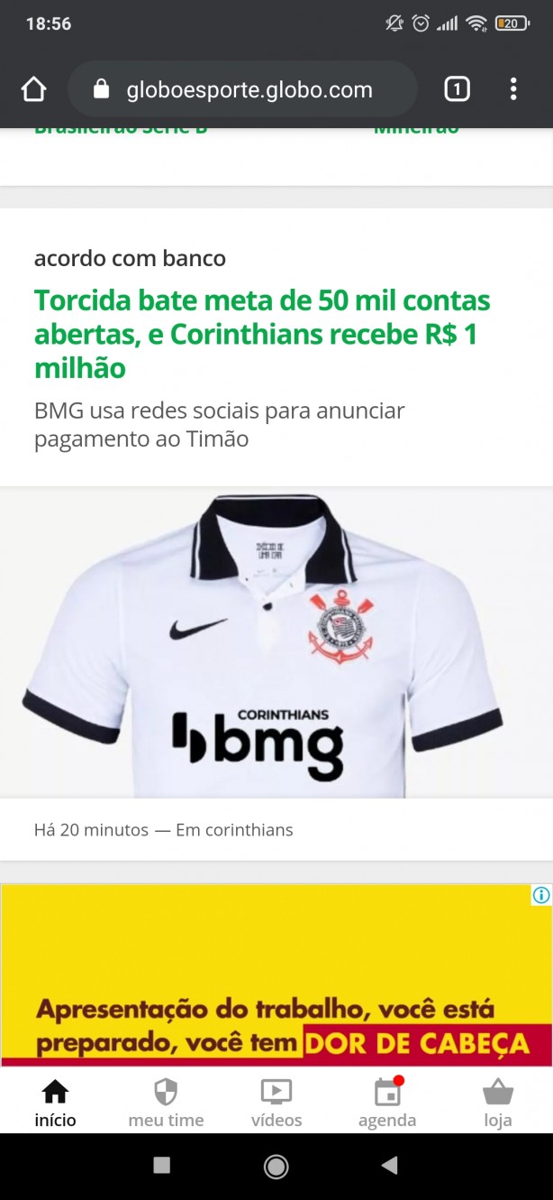 BMG o patrocnio que tem o Corinthians como secundrio