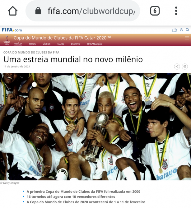 Fifa modifica campees mundiais em site oficial