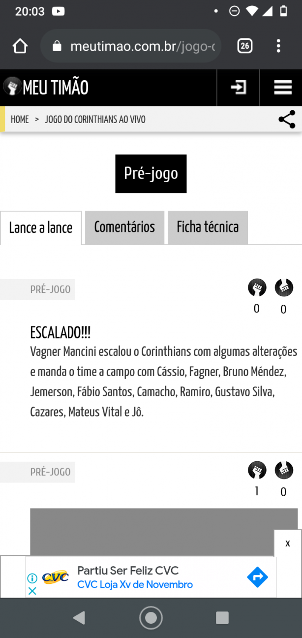 Time escalado!