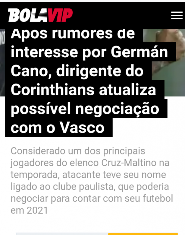 Cano no Corinthians comea a ganhar fora...segundos Jornalista