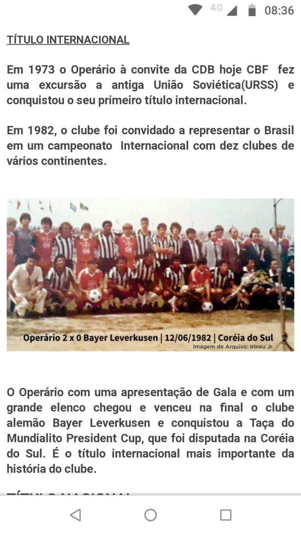 Máximo de respeito ao clube do OPERÁRIO-MS