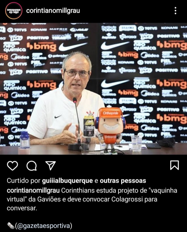 Quem seria louco doando dinheiro para o Corinthians?