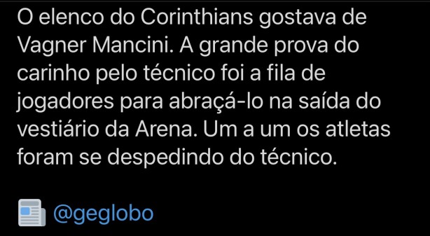 elenco do Corinthians gostava muito do mancini