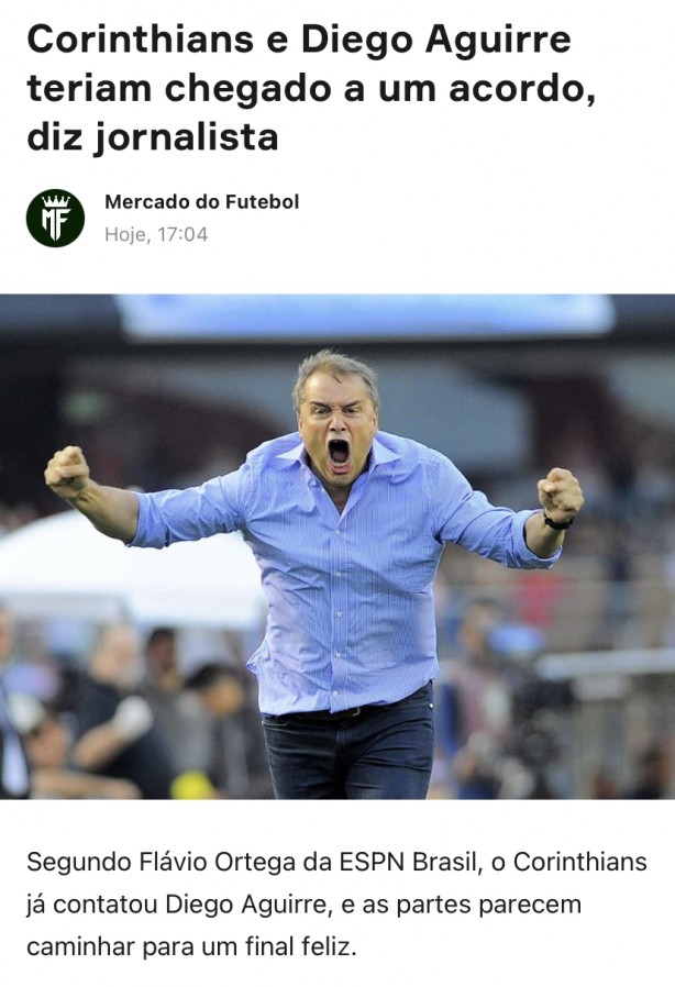 Aguirre muito pr�ximo