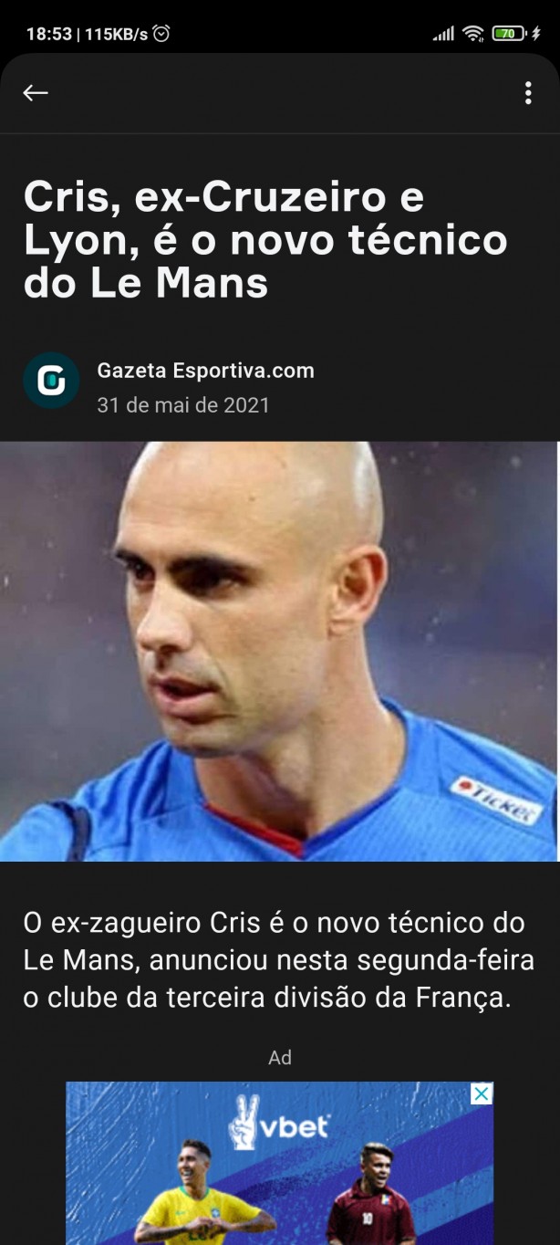 Mais um cria virando t�cnico.