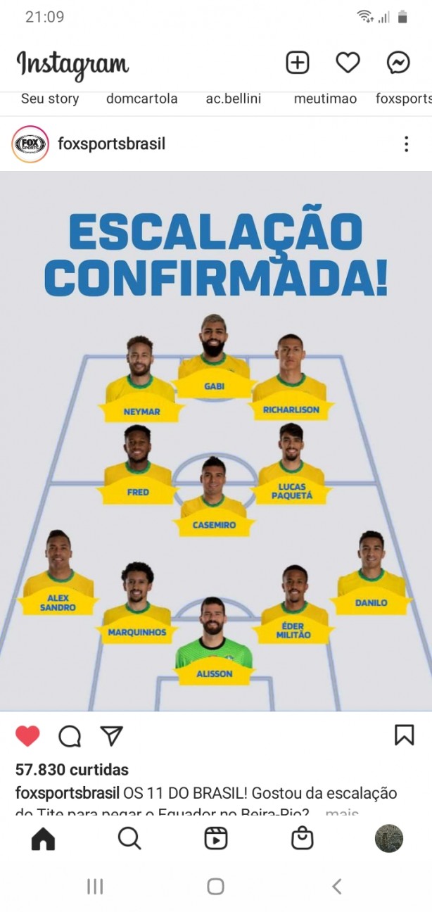Off Topic Olhem Essa Escalacao Da Selecao