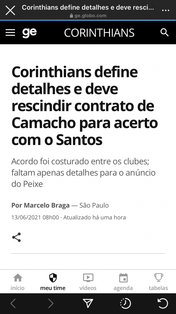 Camacho vai rescindir com o Corinthians