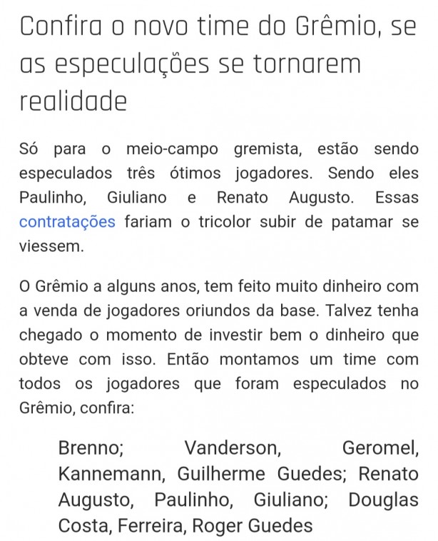 grmio diz estar montando o time mais forte do brasil