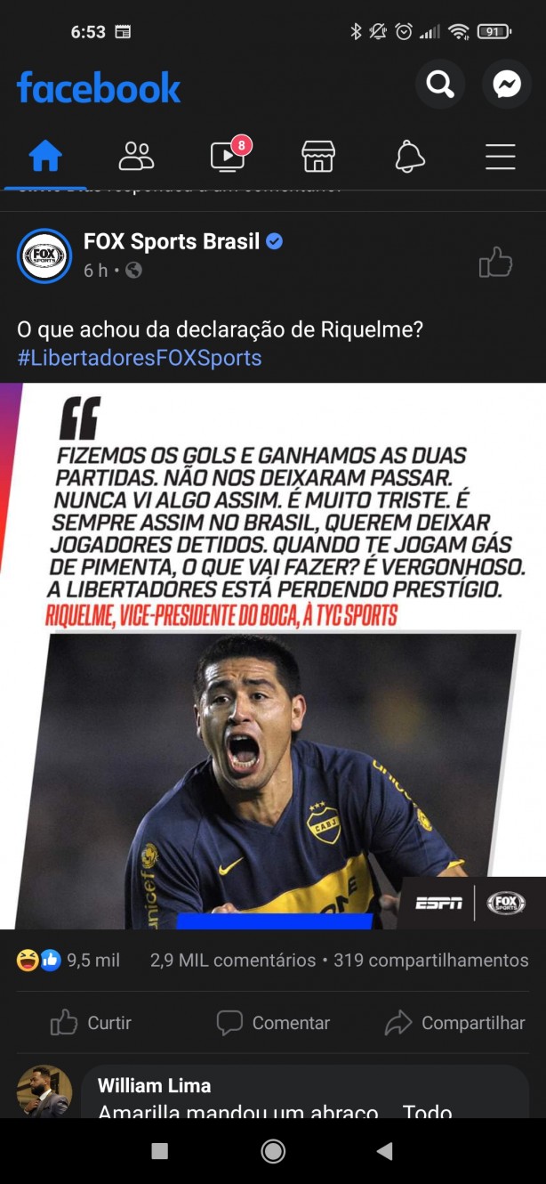 Chora mais Riquelme!
