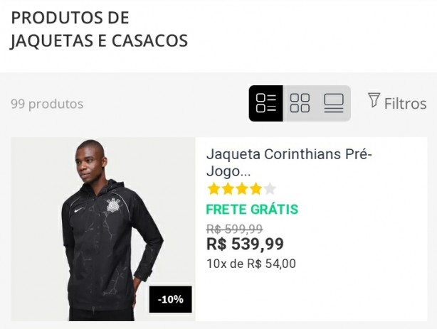 Jaqueta Corinthians