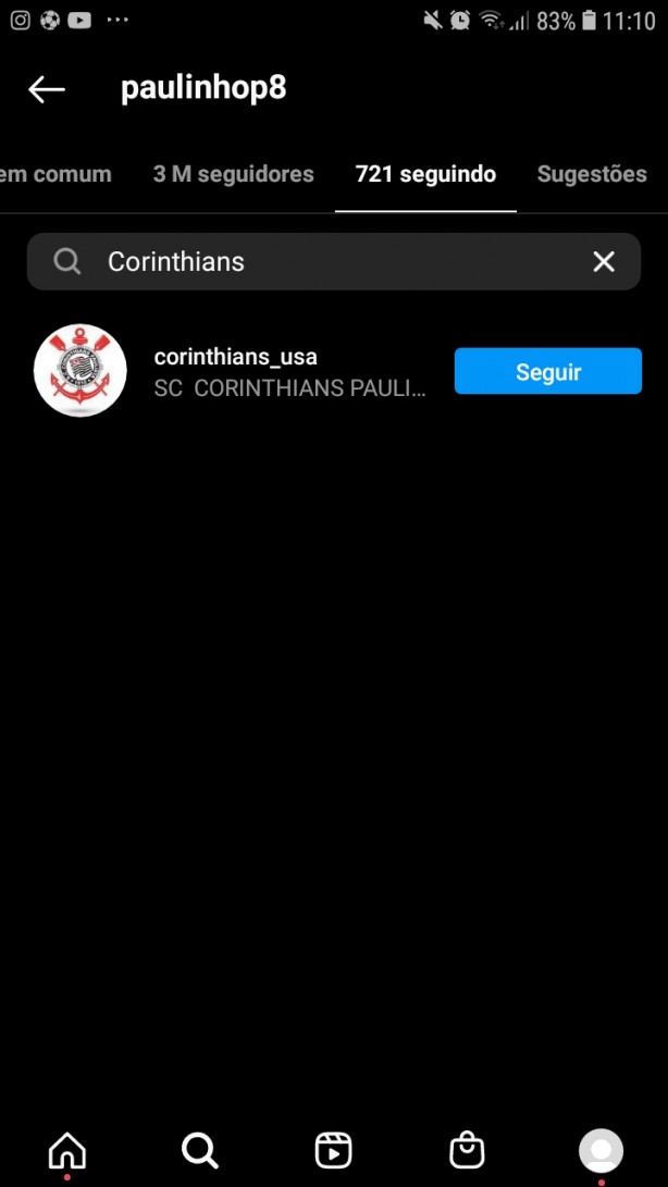 Paulinho parou de seguir o Corinthians!