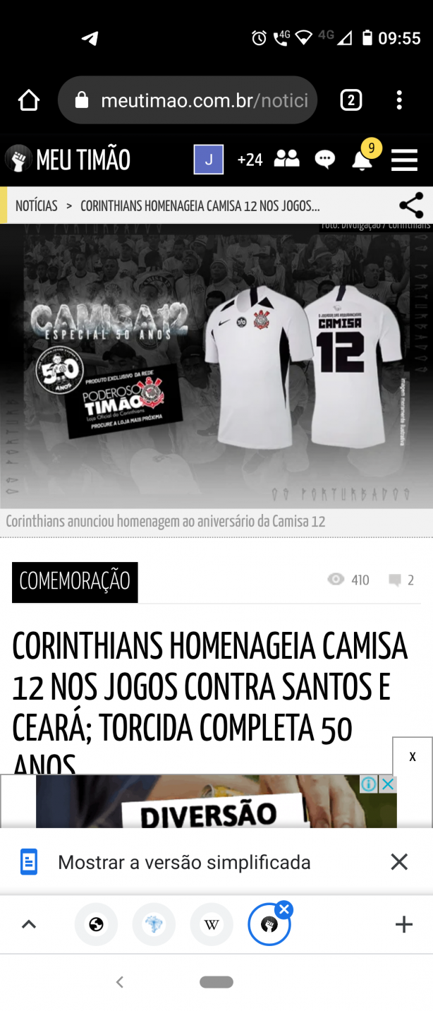 Parceria meu Tim&atilde;o e Corinthians