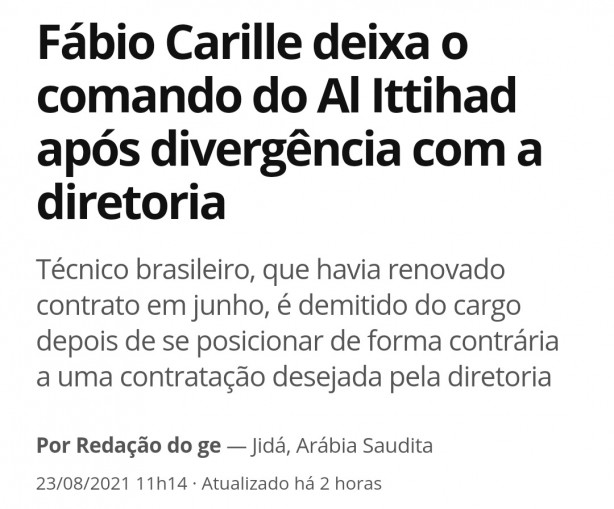 Carille deixa clube da Ar�bia