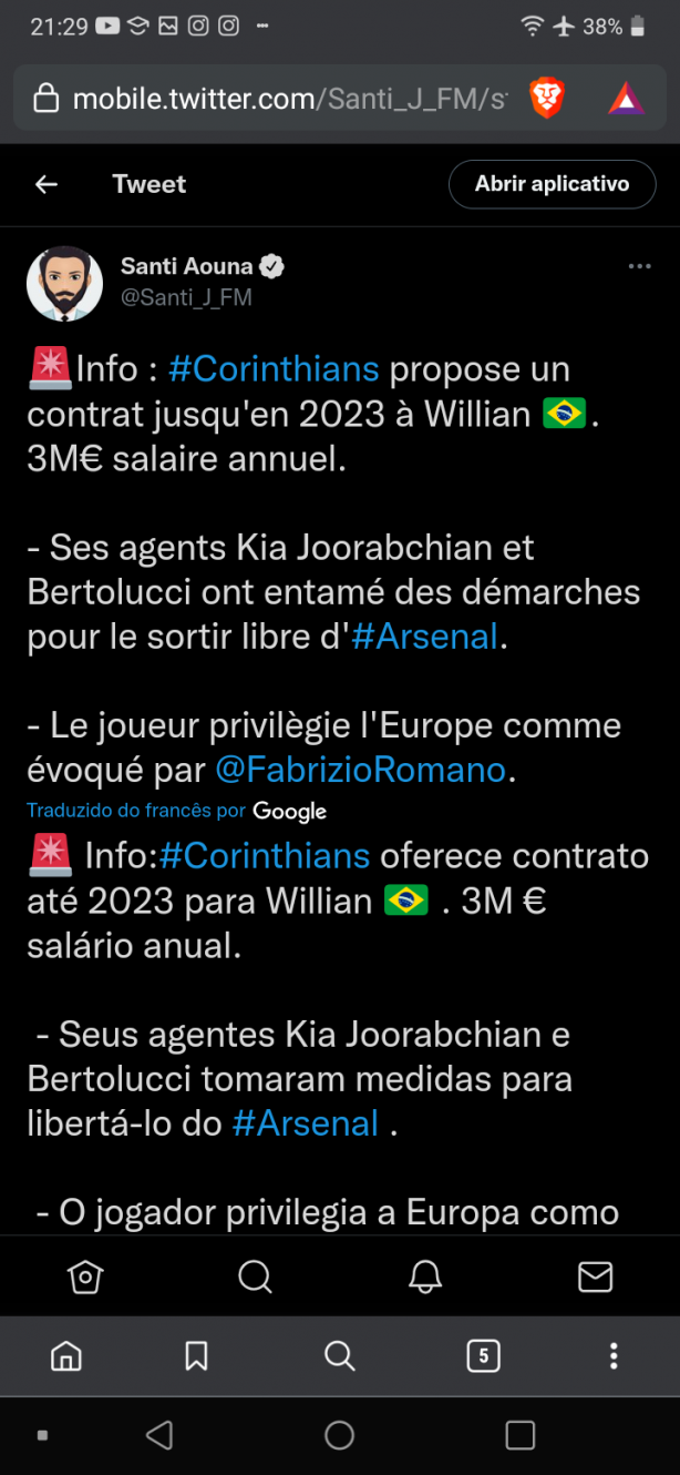 Sal�rio oferecido ao Willian