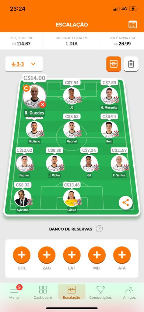 Meu time no cartola