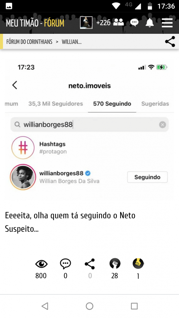 Pessoal, o Willian NO esta seguindo o Neto Borges