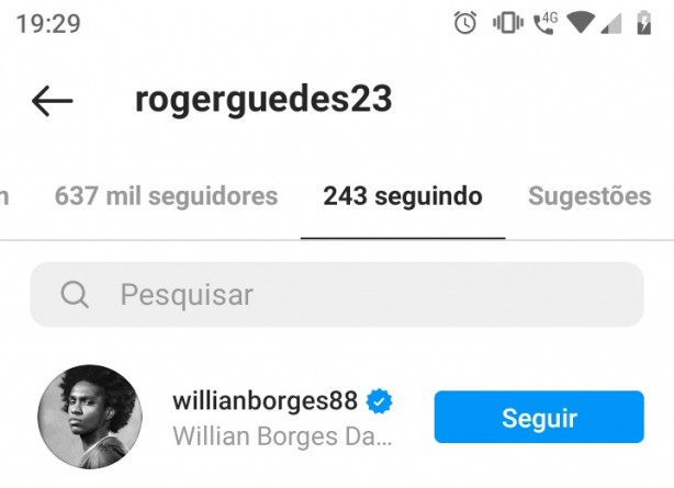 Roger Guedes seguiu o Willian