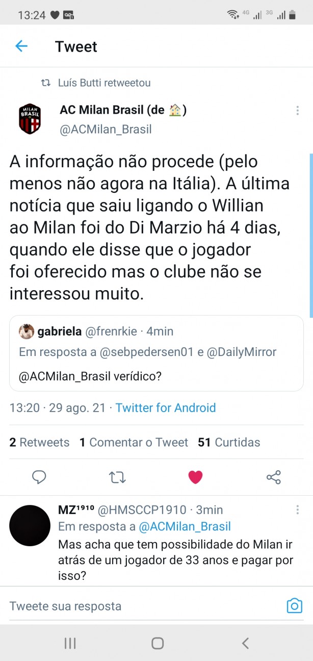 Sobre o Willian no Milan