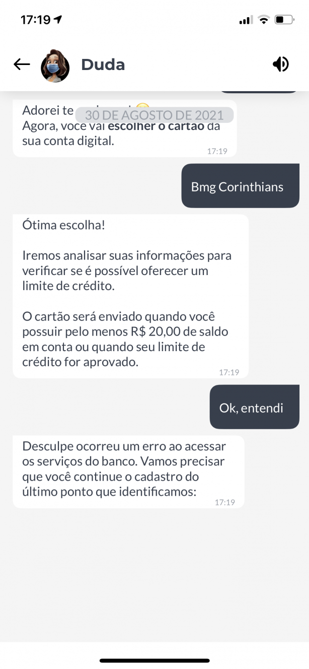 Conta Corinthians - BMG