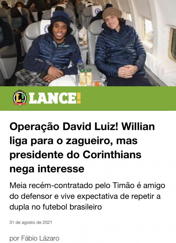 Compartindo informação sobre o David Luiz