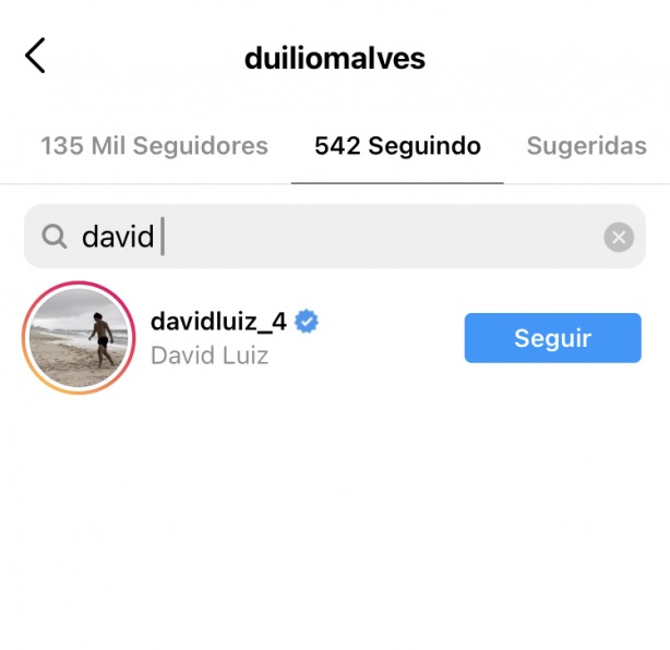 Dulio seguiu David Luiz