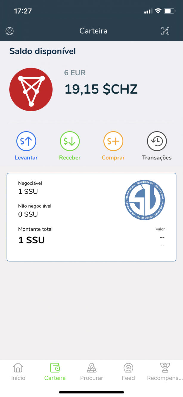 Fan Token - Saldo na Conta