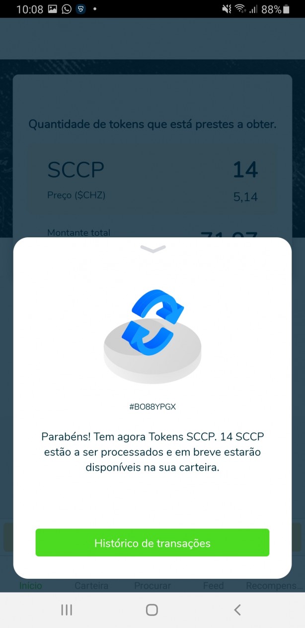 Fan tokens comprados!