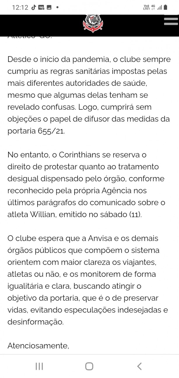 Corinthians se manifestou, agora  a vez do Santos tambm tomar as dores!
