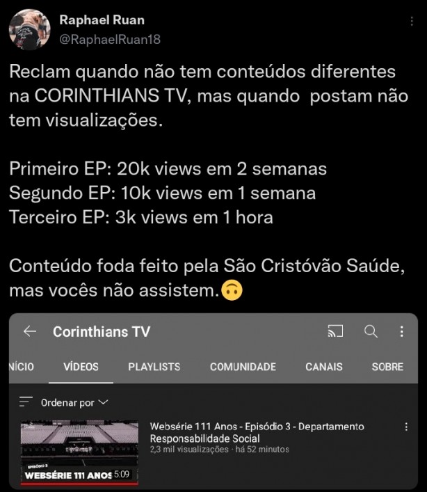 Corinthians TV e a hipocrisia da torcida.