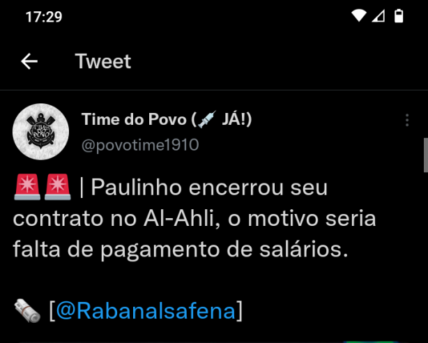 Urgente: Paulinho!