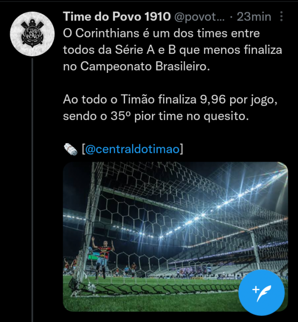 Corinthians entre os times da seria A e Serie B