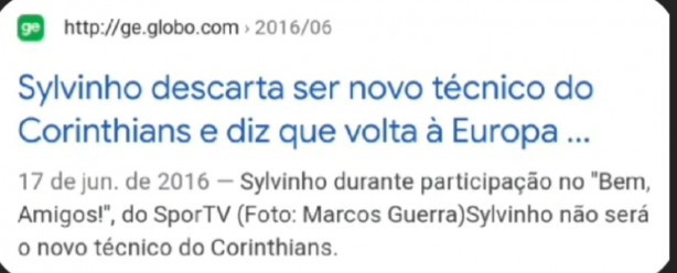 Sylvinho recusou a proposta do Corinthians