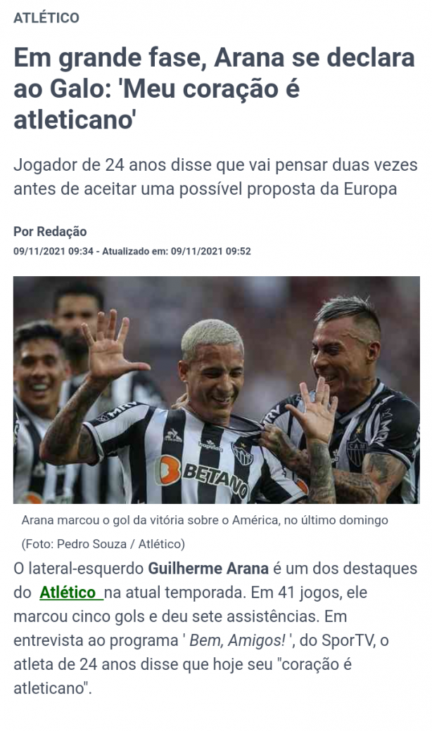 Guilherme Arana se declara...