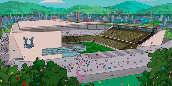 estadio em desenho animado