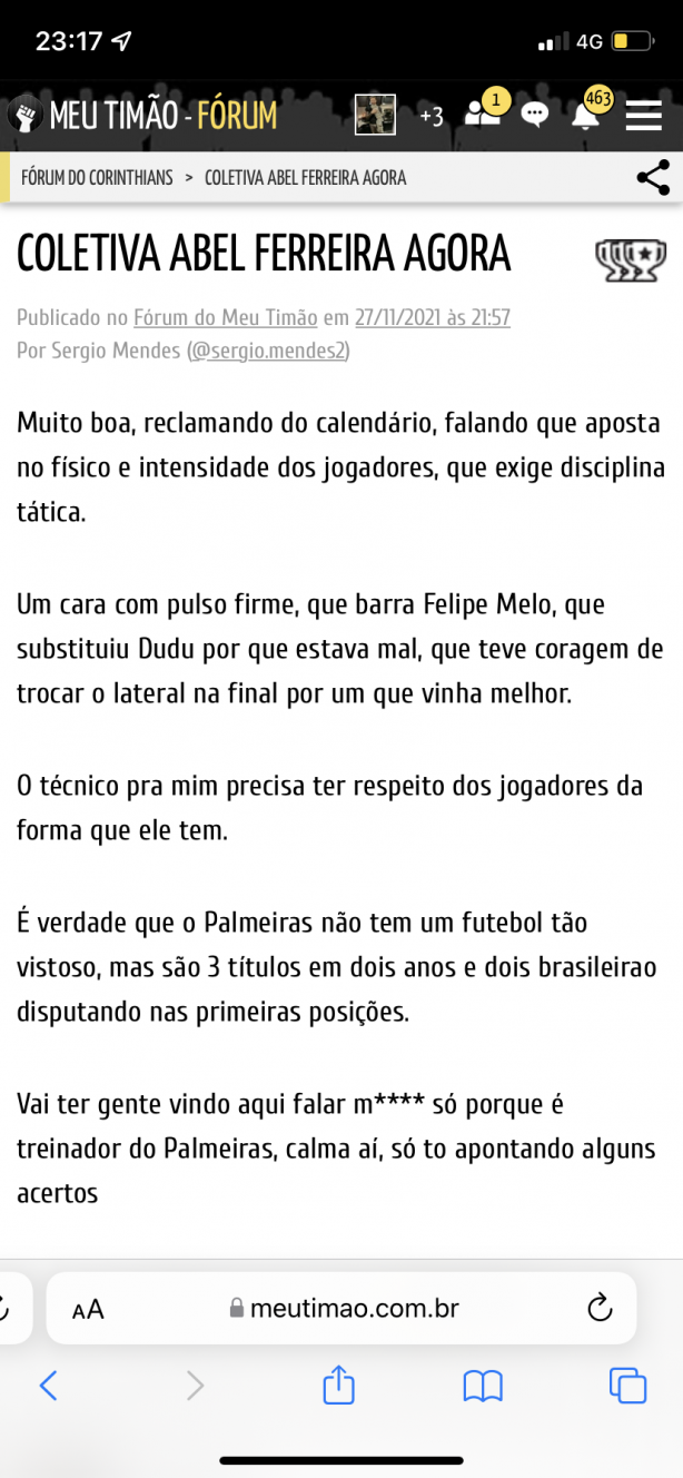 Um dos melhores e mais conscientes t�picos desse f�rum!