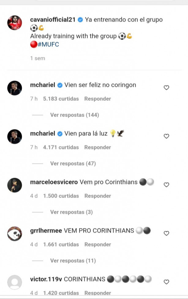 Mc Hariel dando uma for�a com o Cavani