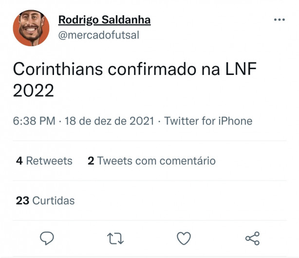 Corinthians confirmado na LNF 2022