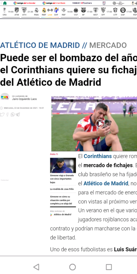 Puede ser el bombazo del ao: el Corinthians quiere su fichaje del Atltico de Madrid