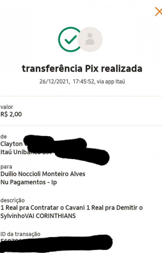 Pix realizado.