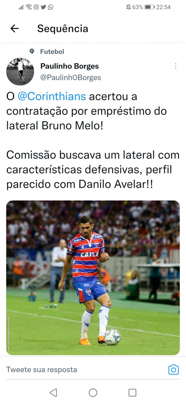 Bruno Melo foi pedido do Sylvinho